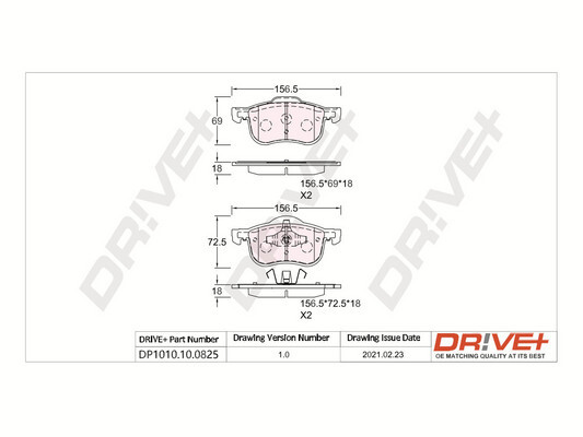 DR!VE+ Bremseklodser dp1010100825 foraksel for VOLVO