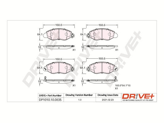 DR!VE+ Bremseklodser dp1010100835 foraksel for FORD