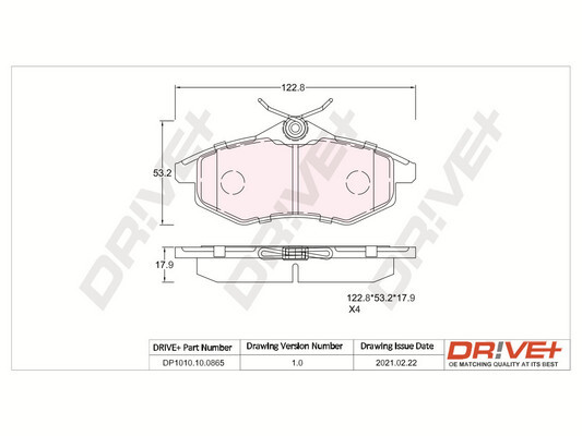 DR!VE+ Bremseklodser dp1010100865 foraksel for CITROËN