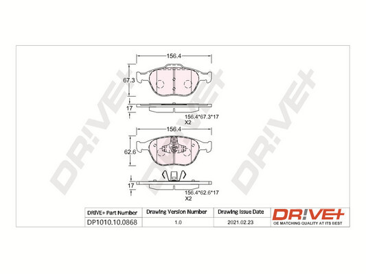 DR!VE+ Bremseklodser dp1010100868 foraksel for FORD