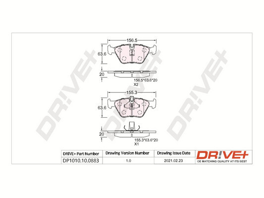 DR!VE+ Bremseklodser dp1010100883 foraksel for BMW ROVER