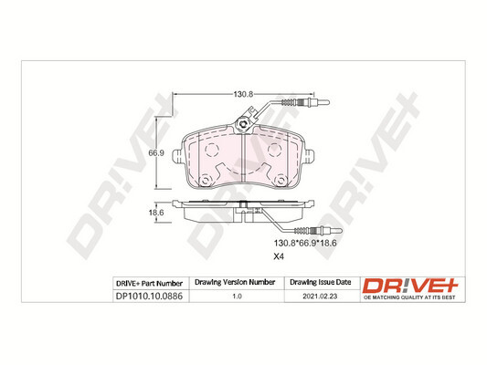 DR!VE+ Bremseklodser dp1010100886 foraksel for PEUGEOT