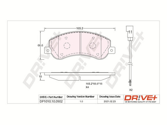 DR!VE+ Bremseklodser dp1010100902 foraksel for FORD VW BYD