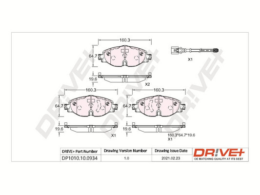 DR!VE+ Bremseklodser dp1010100934 foraksel for FORD CUPRA VW AUDI VW (FAW) SKODA (SVW)