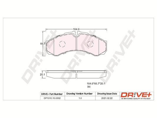 DR!VE+ Bremseklodser dp1010100882 foraksel for IVECO RENAULT TRUCKS