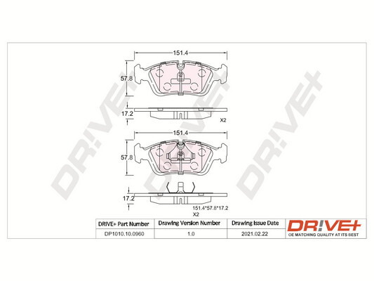 DR!VE+ Bremseklodser dp1010100960 foraksel for BMW