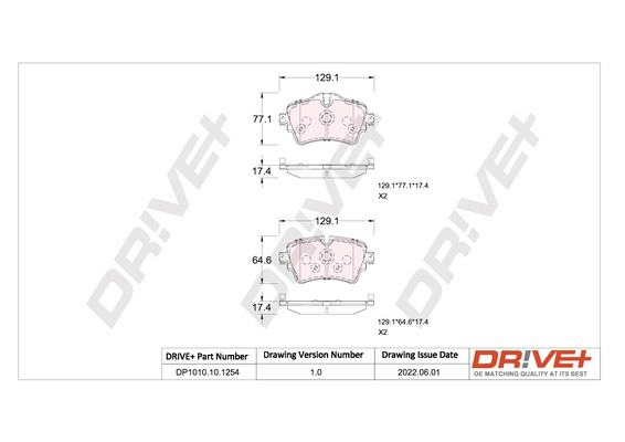 DR!VE+ Bremseklodser dp1010101254 foraksel for BMW MINI BMW (BRILLIANCE)