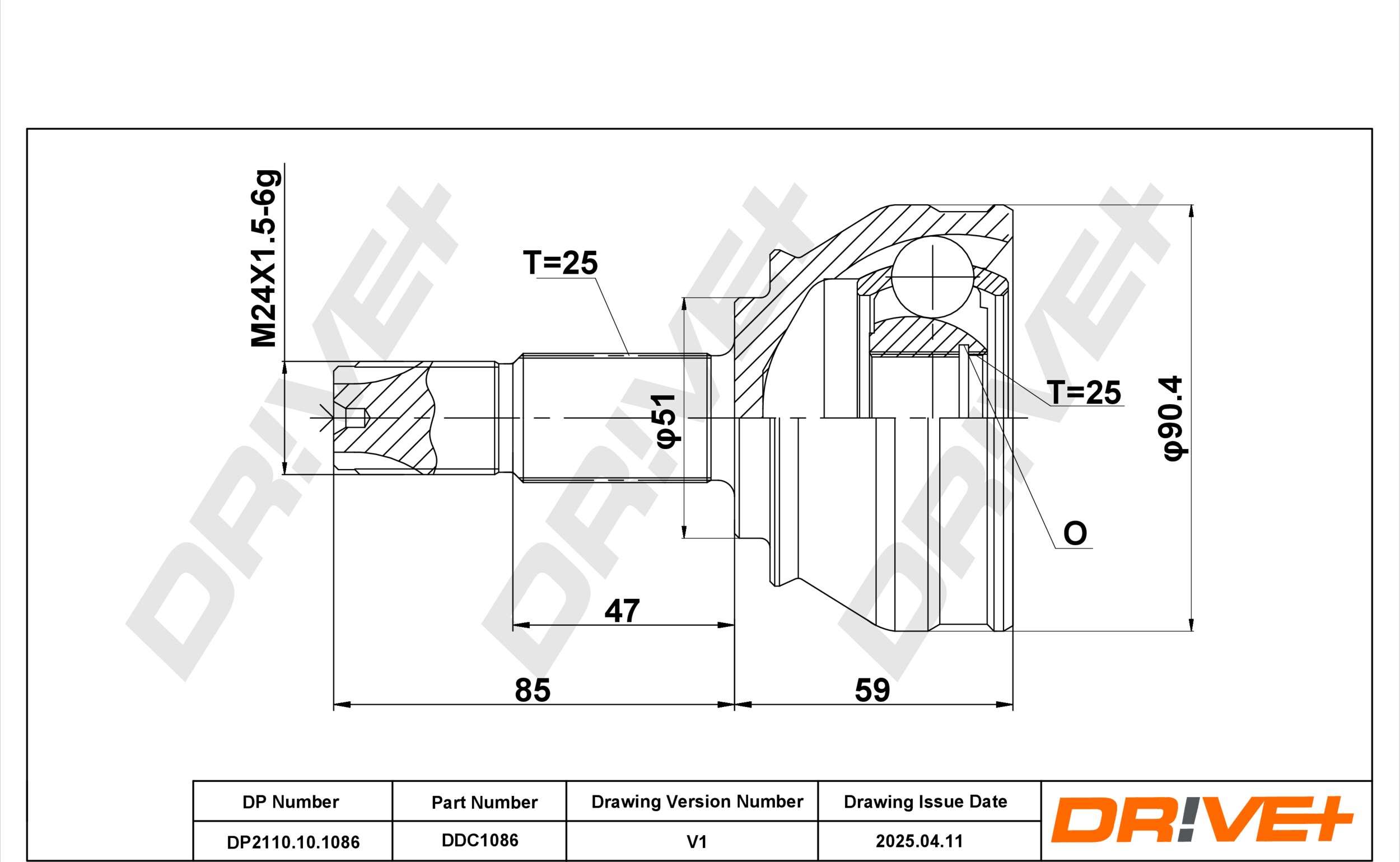 DR!VE+ Ledsæt, drivaksel dp2110101086 for LANCIA FIAT ALFA ROMEO