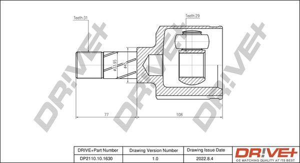 DR!VE+ Ledsæt, drivaksel dp2110101630 for FIAT CITROËN