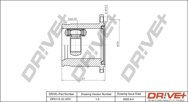 DR!VE+ Ledsæt, drivaksel dp2110101672 for FORD VAG AUDI VW