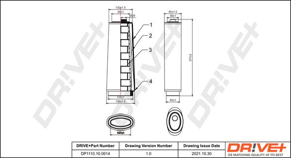 DR!VE+ Luftfilter dp1110100014 Filterindsats outer_diameter_1_mm_978|Yderdiameter 1 [mm]|149 outer_diameter_2_mm_979|Yderdiameter 2 [mm]|97 inner_diam