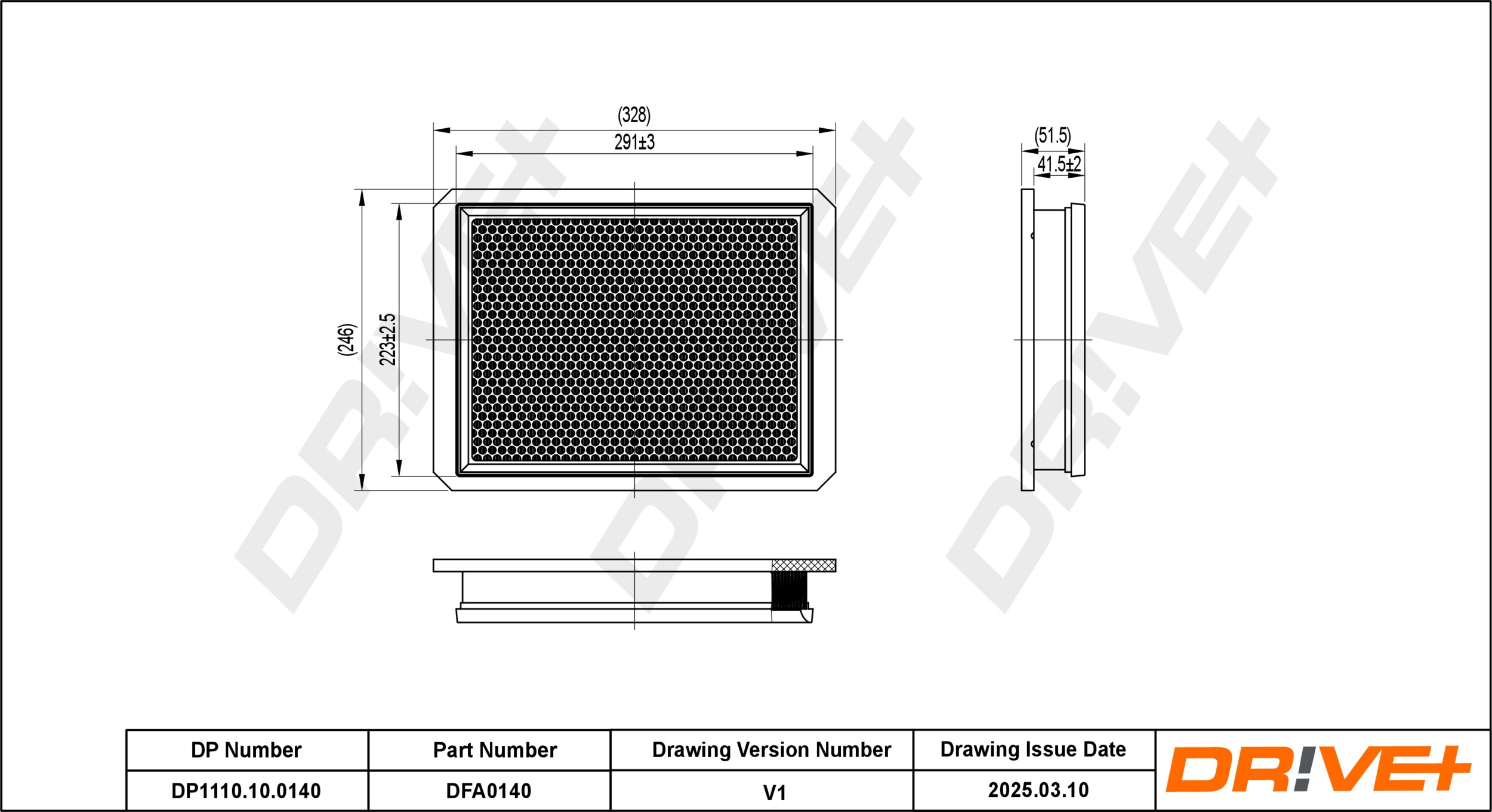 DR!VE+ Luftfilter dp1110100140 Filterindsats 52mm for OPEL GENERAL MOTORS VAUXHALL