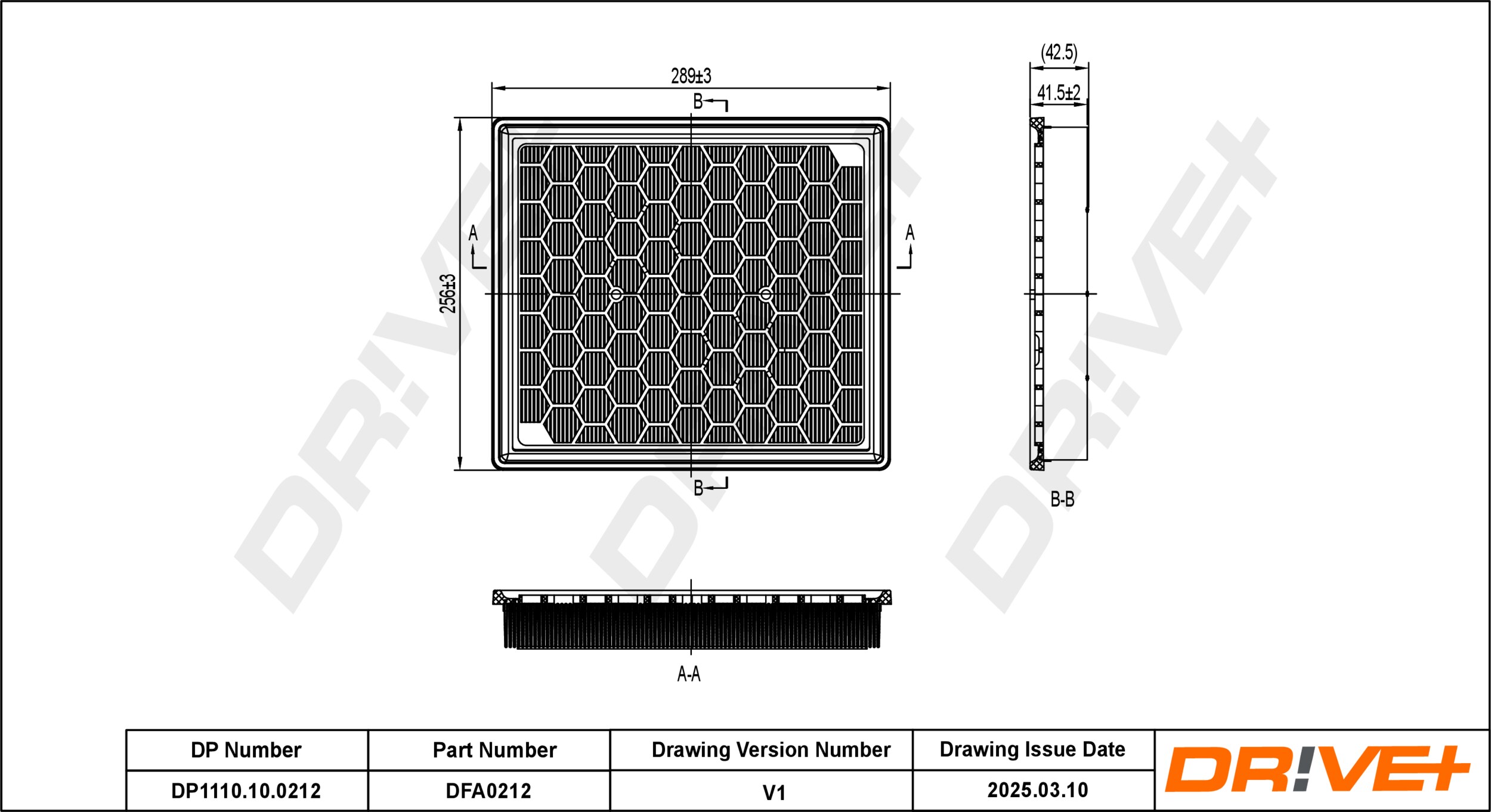 DR!VE+ Luftfilter dp1110100212 Filterindsats 53mm for OPEL GENERAL MOTORS