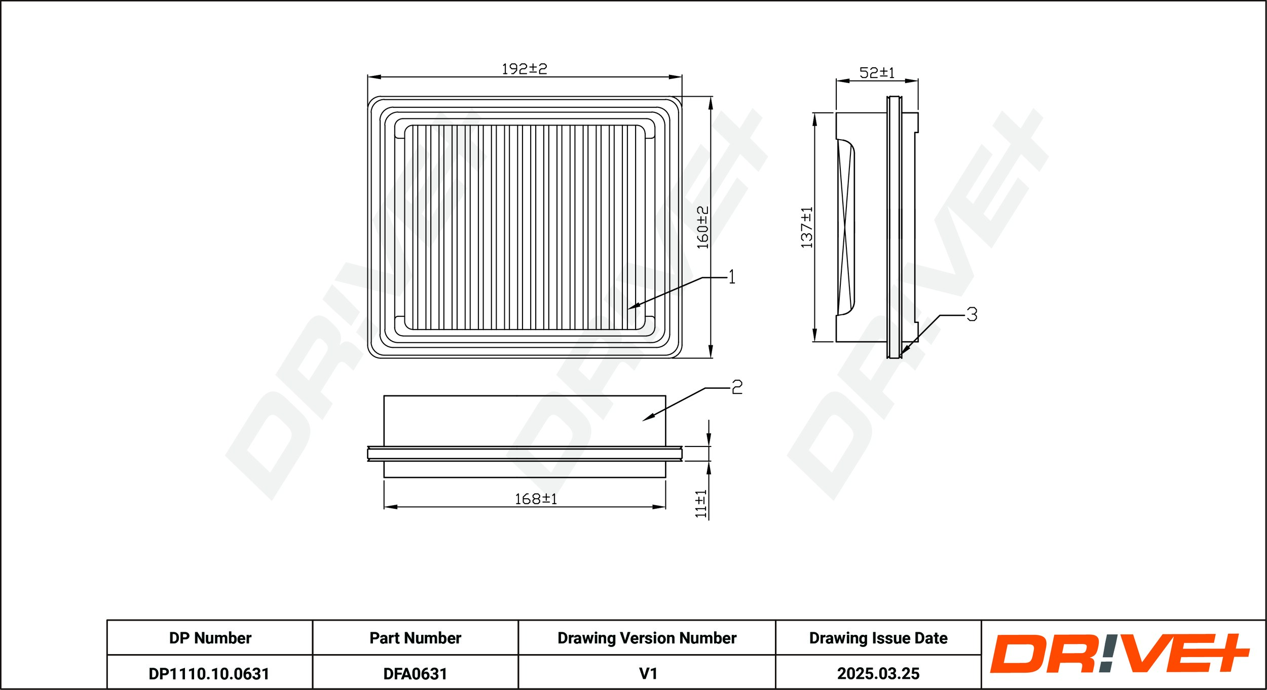 DR!VE+ Luftfilter dp1110100631 Filterindsats 49mm for SUZUKI