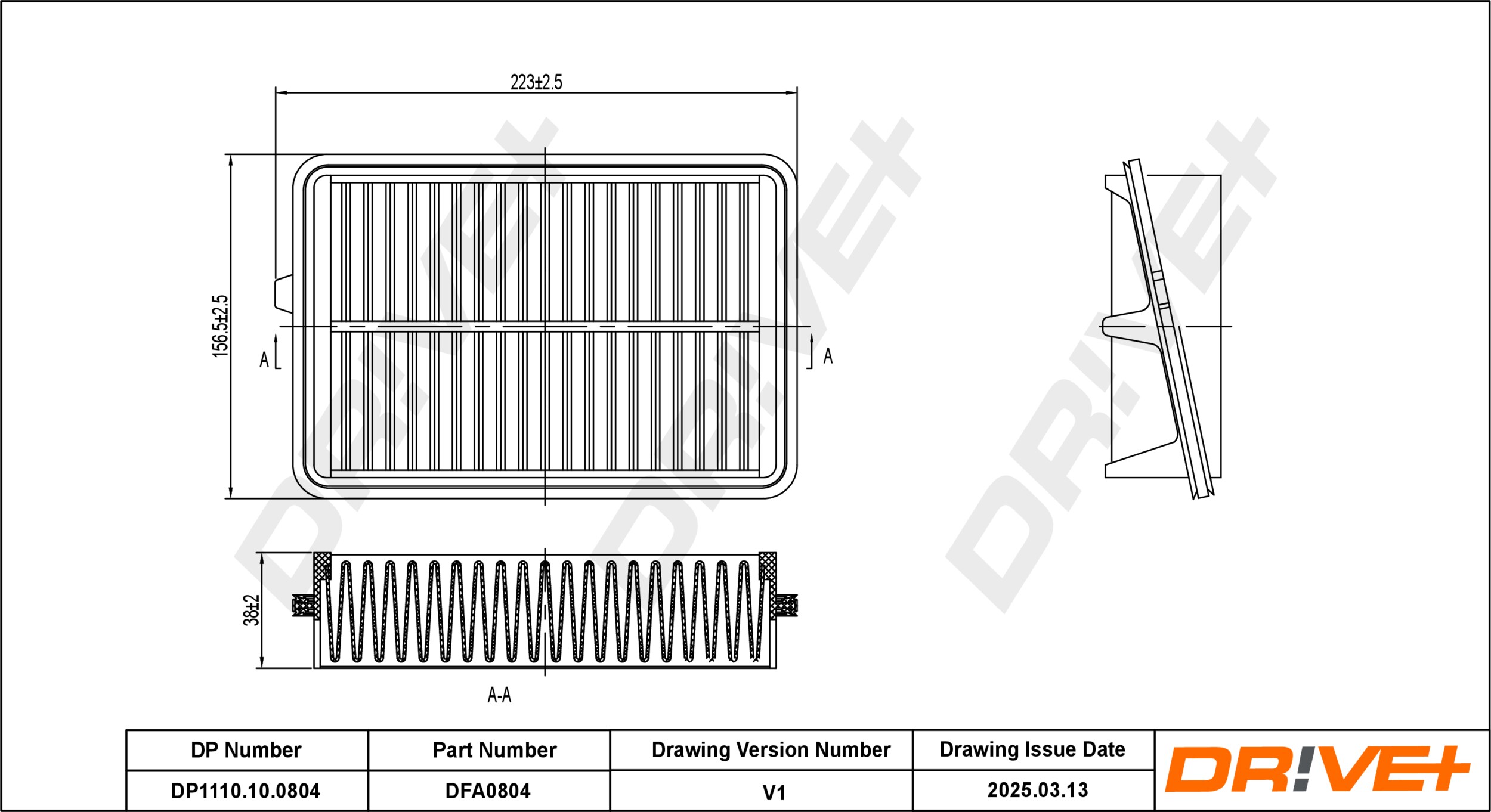 DR!VE+ Luftfilter dp1110100804 Filterindsats 40mm for SUZUKI