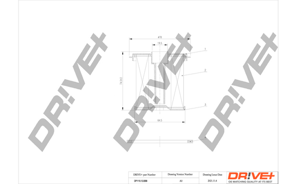 DR!VE+ Brændstof-filter dp1110130099 Filterindsats outer_diameter_1_mm_978|Yderdiameter 1 [mm]|78 for RENAULT