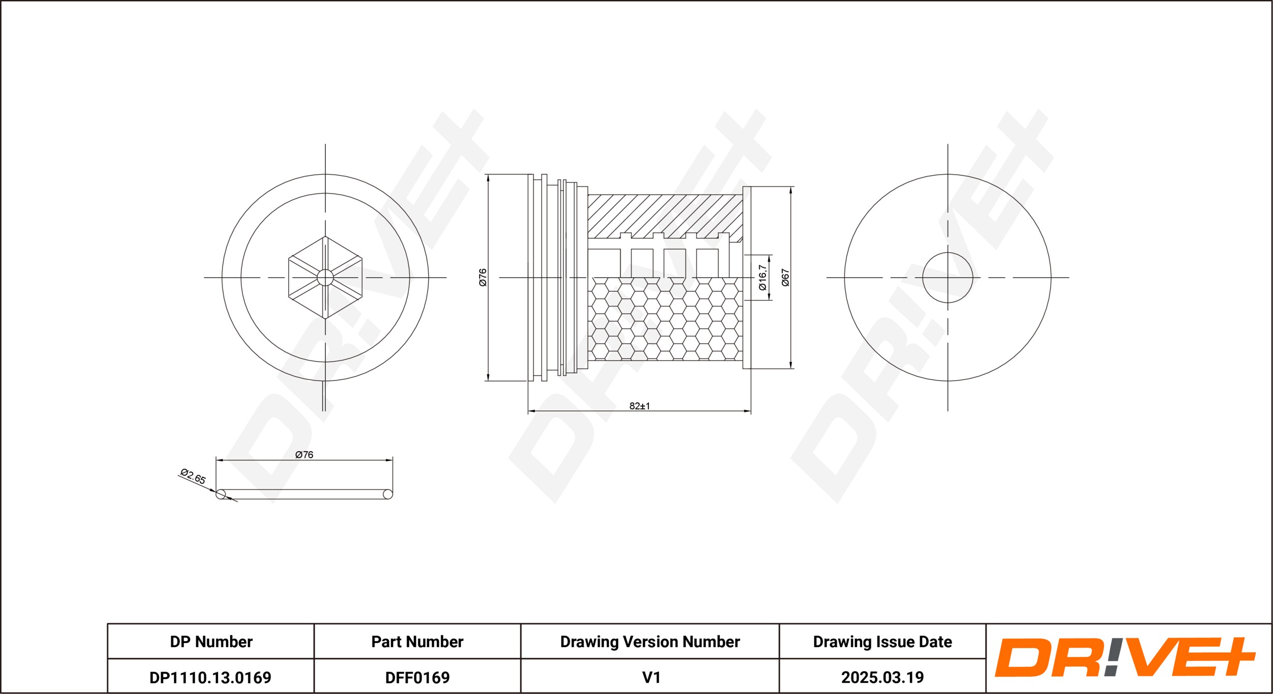 DR!VE+ Brændstof-filter dp1110130169 Filterindsats outer_diameter_1_mm_978|Yderdiameter 1 [mm]|67 82mm for OPEL GENERAL MOTORS CHRYSLER FIAT JEEP LAN