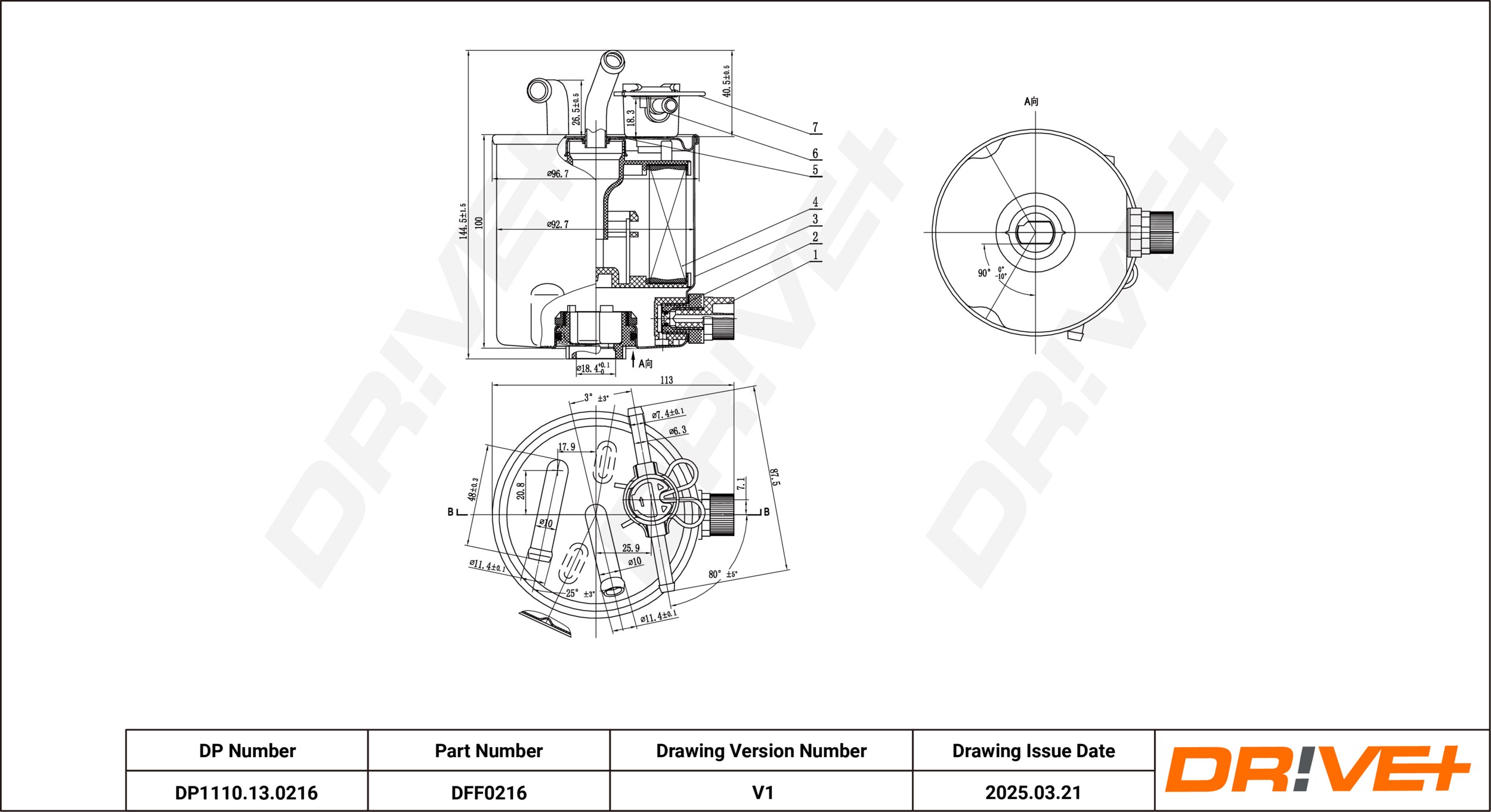 DR!VE+ Brændstof-filter dp1110130216 Ledningsfilter 143mm for NISSAN