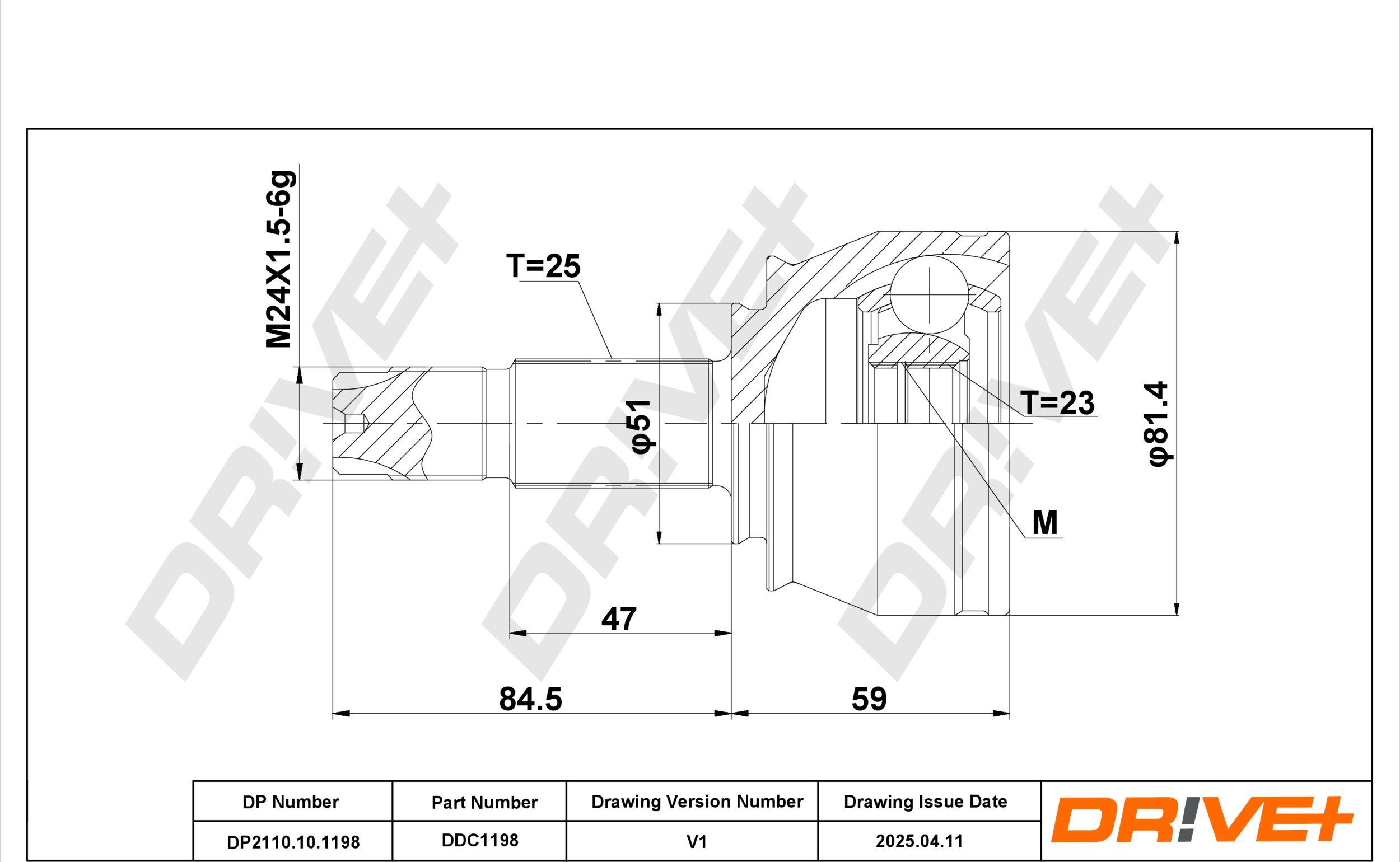 DR!VE+ Ledsæt, drivaksel dp2110101198 for OPEL FIAT ALFA ROMEO