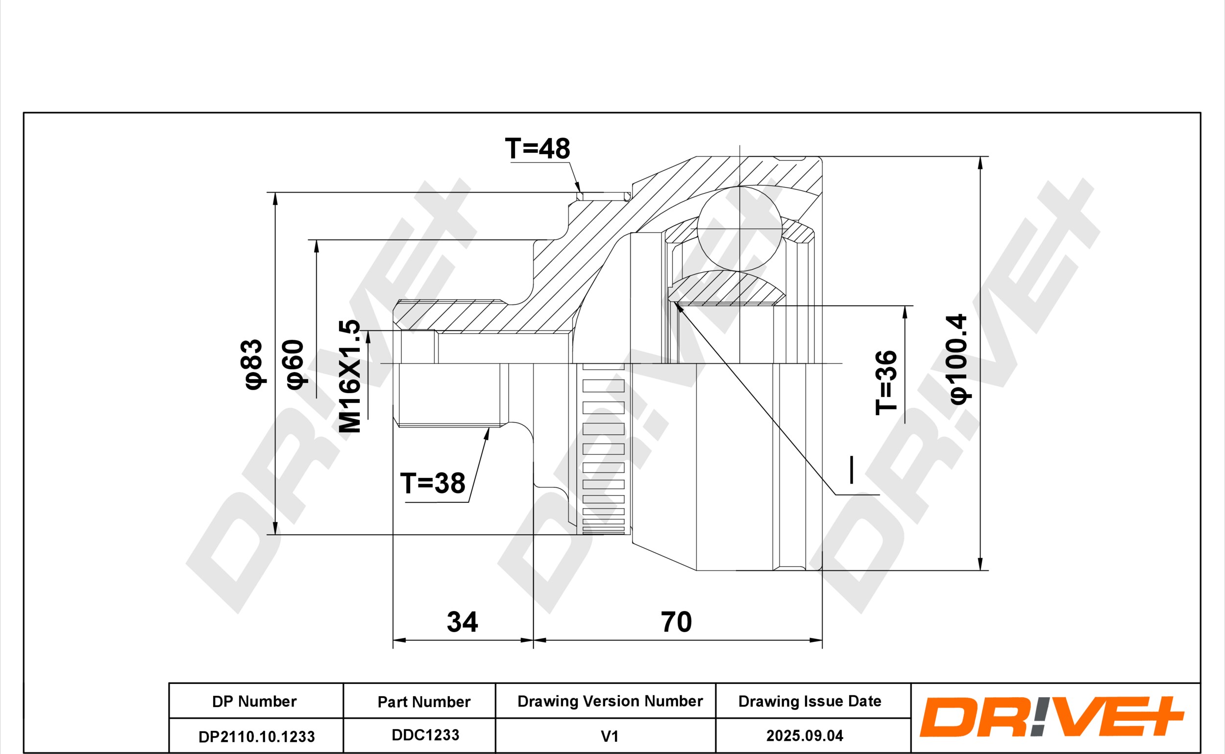 DR!VE+ Ledsæt, drivaksel dp2110101233 for FORD SEAT VW