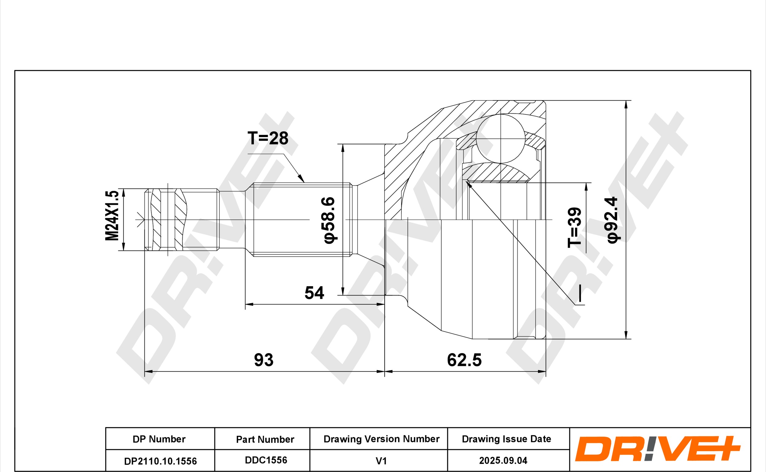 DR!VE+ Ledsæt, drivaksel dp2110101556 for FIAT PEUGEOT CITROËN TOYOTA