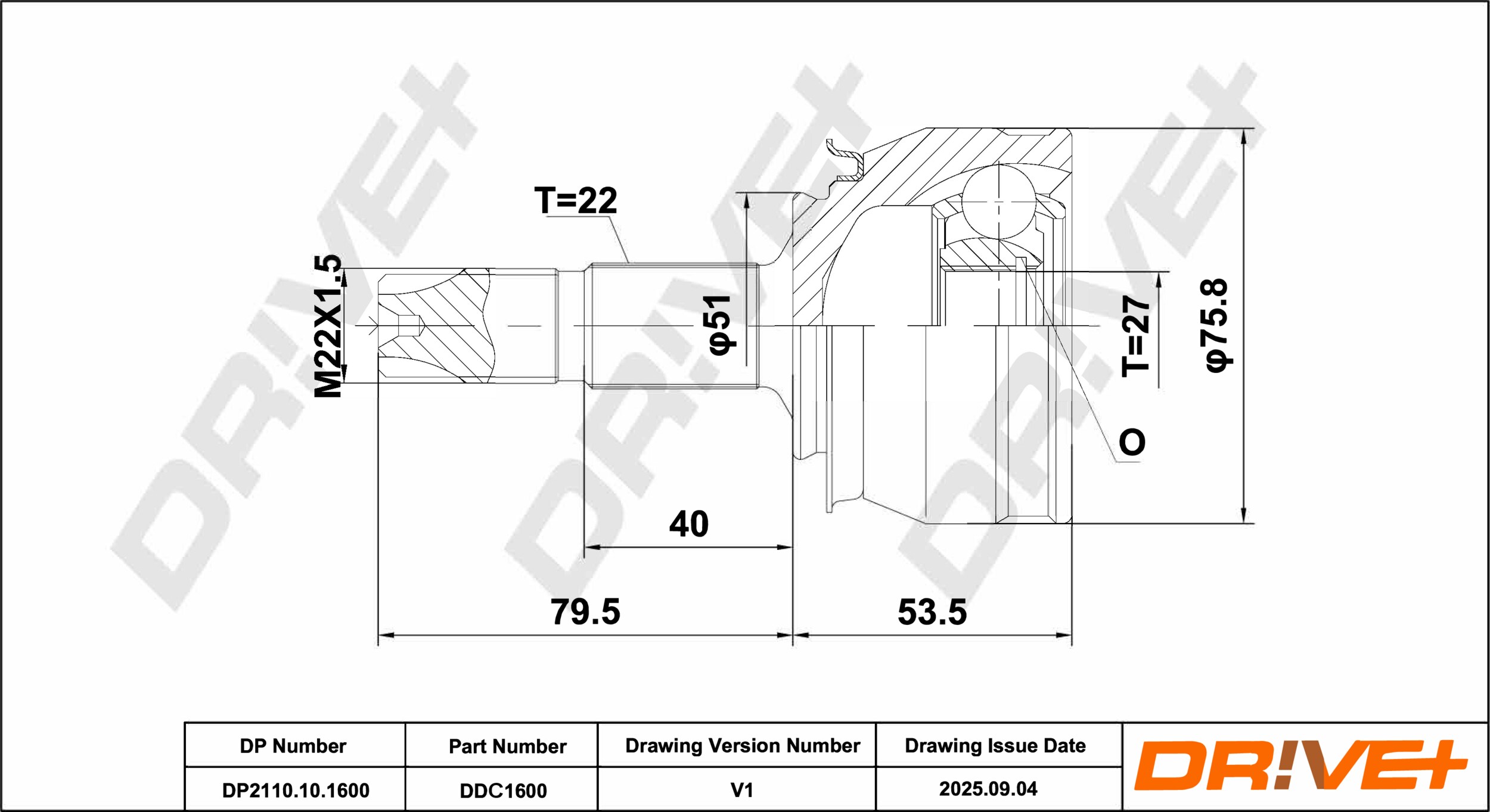 DR!VE+ Ledsæt, drivaksel dp2110101600 for OPEL VAUXHALL FIAT