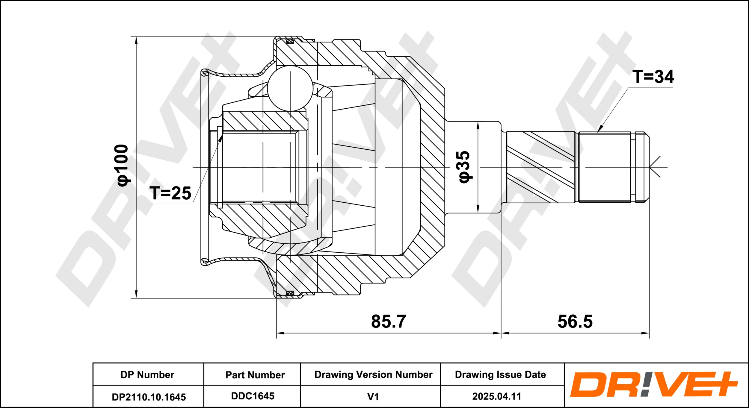 DR!VE+ Ledsæt, drivaksel dp2110101645 for OPEL SAAB CHEVROLET