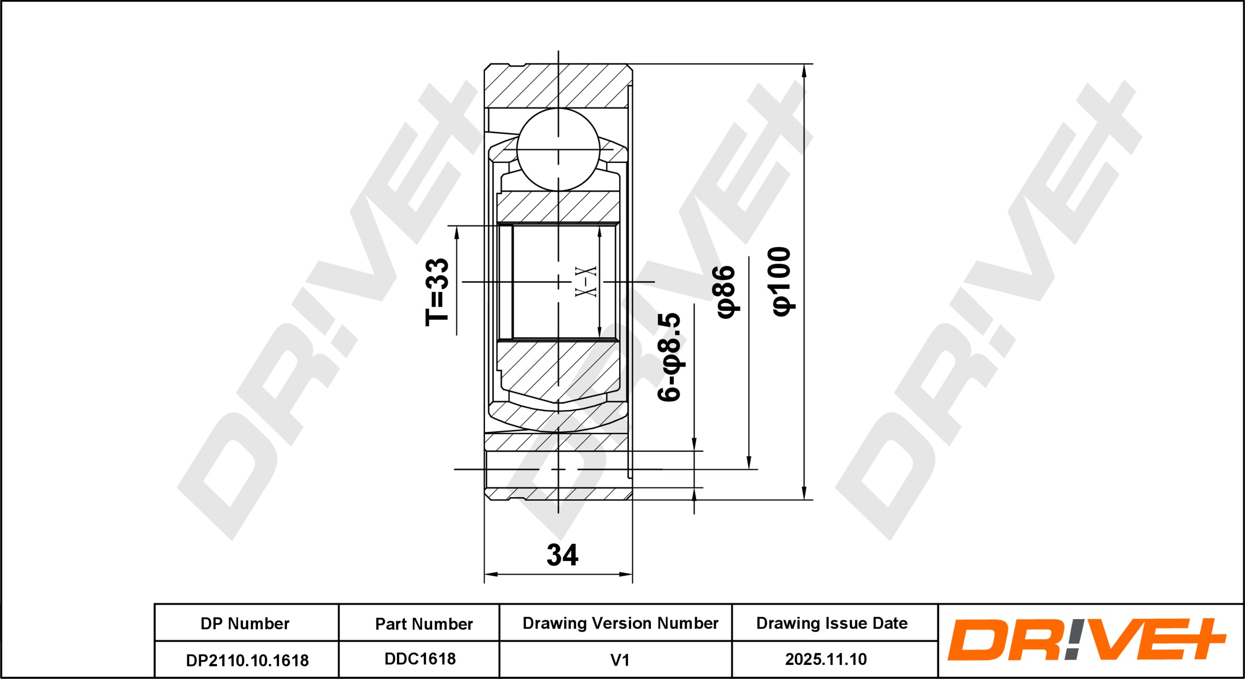 DR!VE+ Ledsæt, drivaksel dp2110101618 for SEAT VAG AUDI VW CHERY