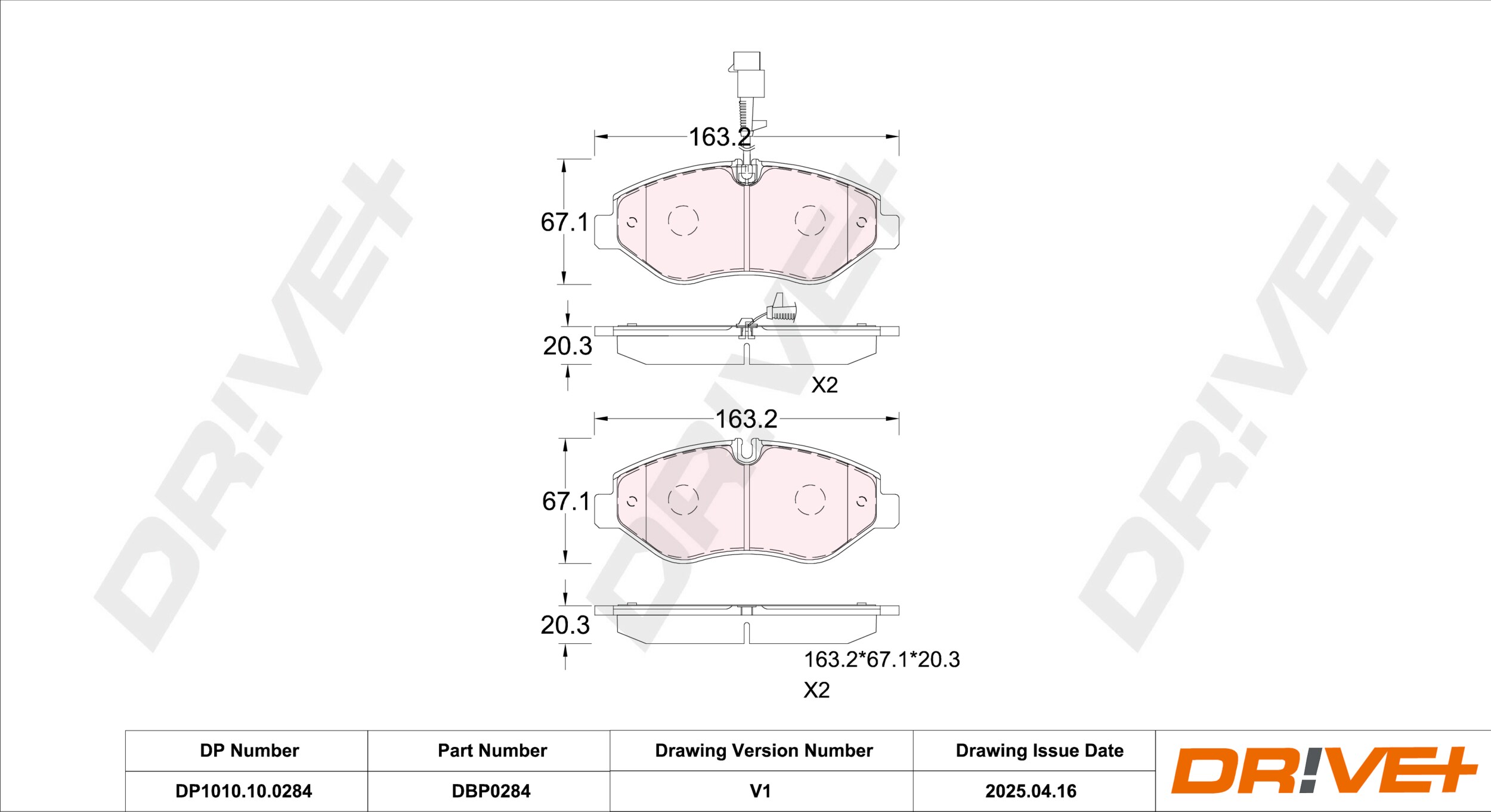 DR!VE+ Bremseklodser dp1010100284 foraksel for NISSAN RENAULT TRUCKS