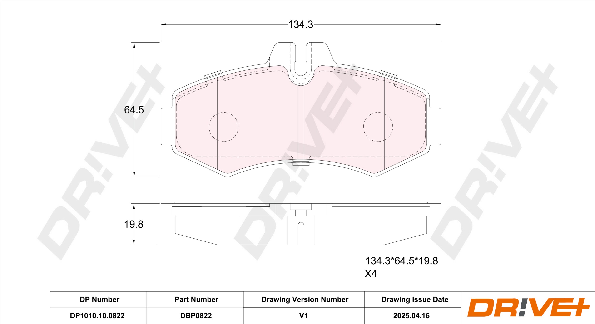 DR!VE+ Bremseklodser dp1010100822 foraksel for MERCEDES-BENZ