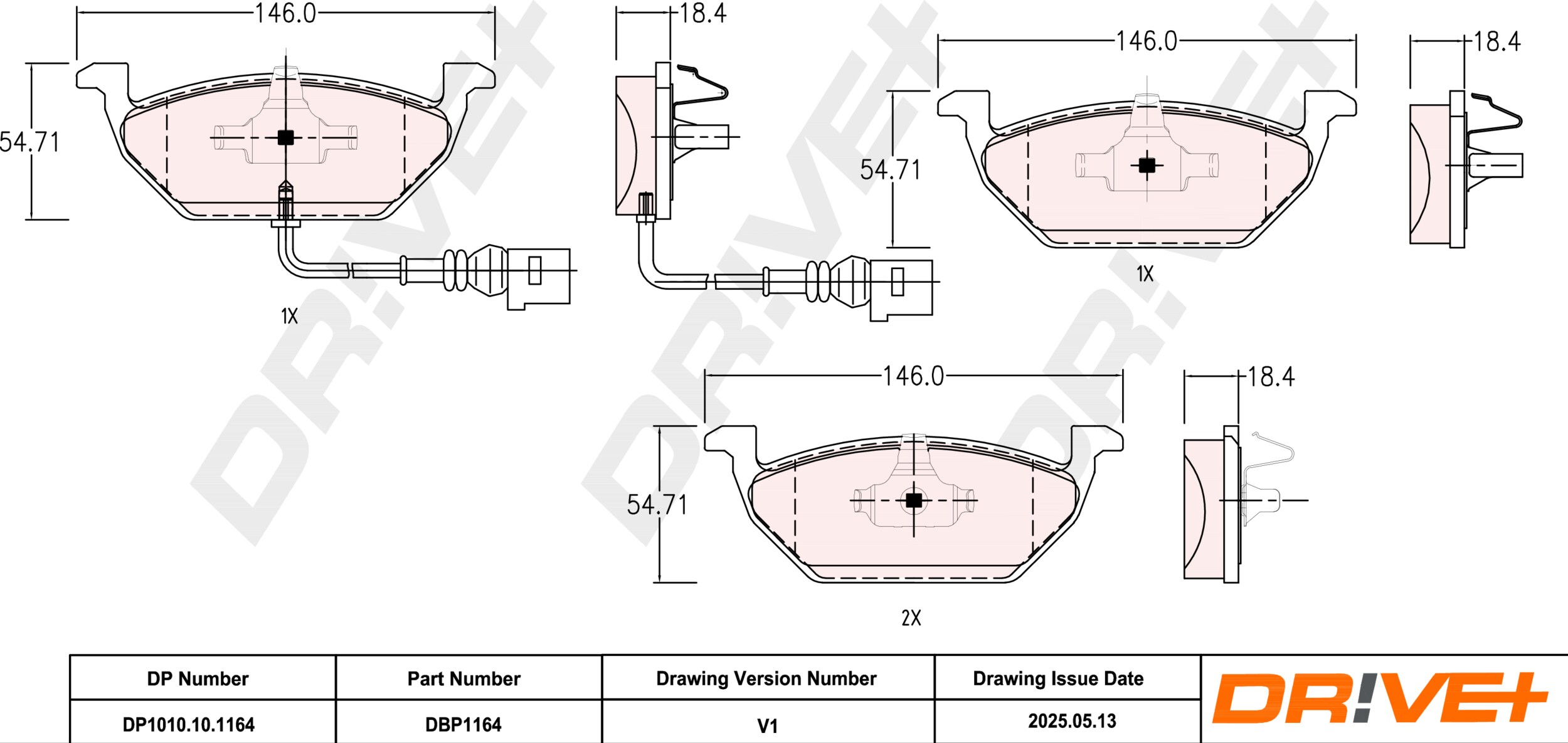 DR!VE+ Bremseklodser dp1010101164 foraksel for VW SKODA VW (FAW)