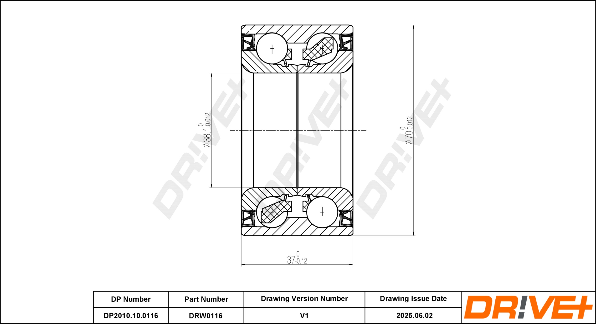 DR!VE+ Hjullejesæt dp2010100116 foraksel for HYUNDAI KIA
