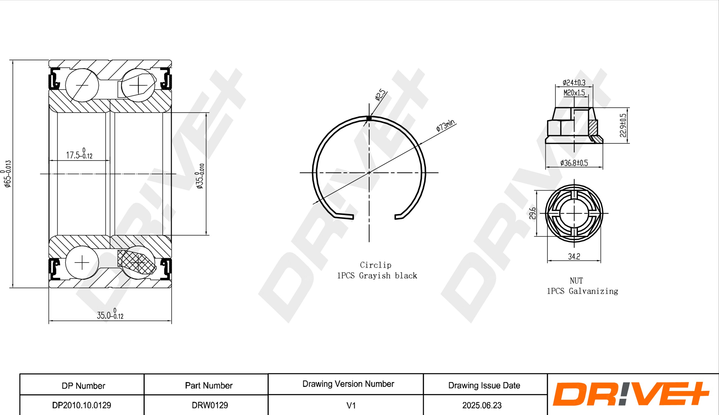 DR!VE+ Hjullejesæt dp2010100129 foraksel for MAN RENAULT DACIA