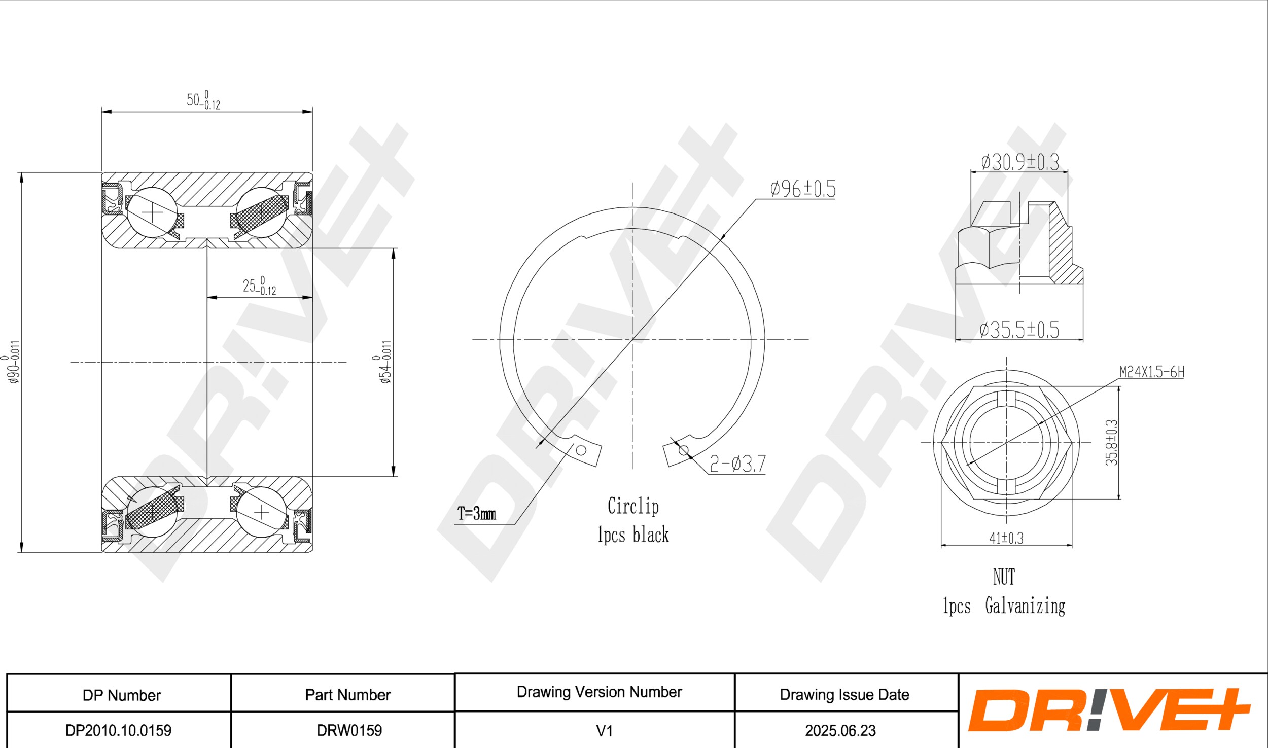 DR!VE+ Hjullejesæt dp2010100159 foraksel for MERCEDES-BENZ
