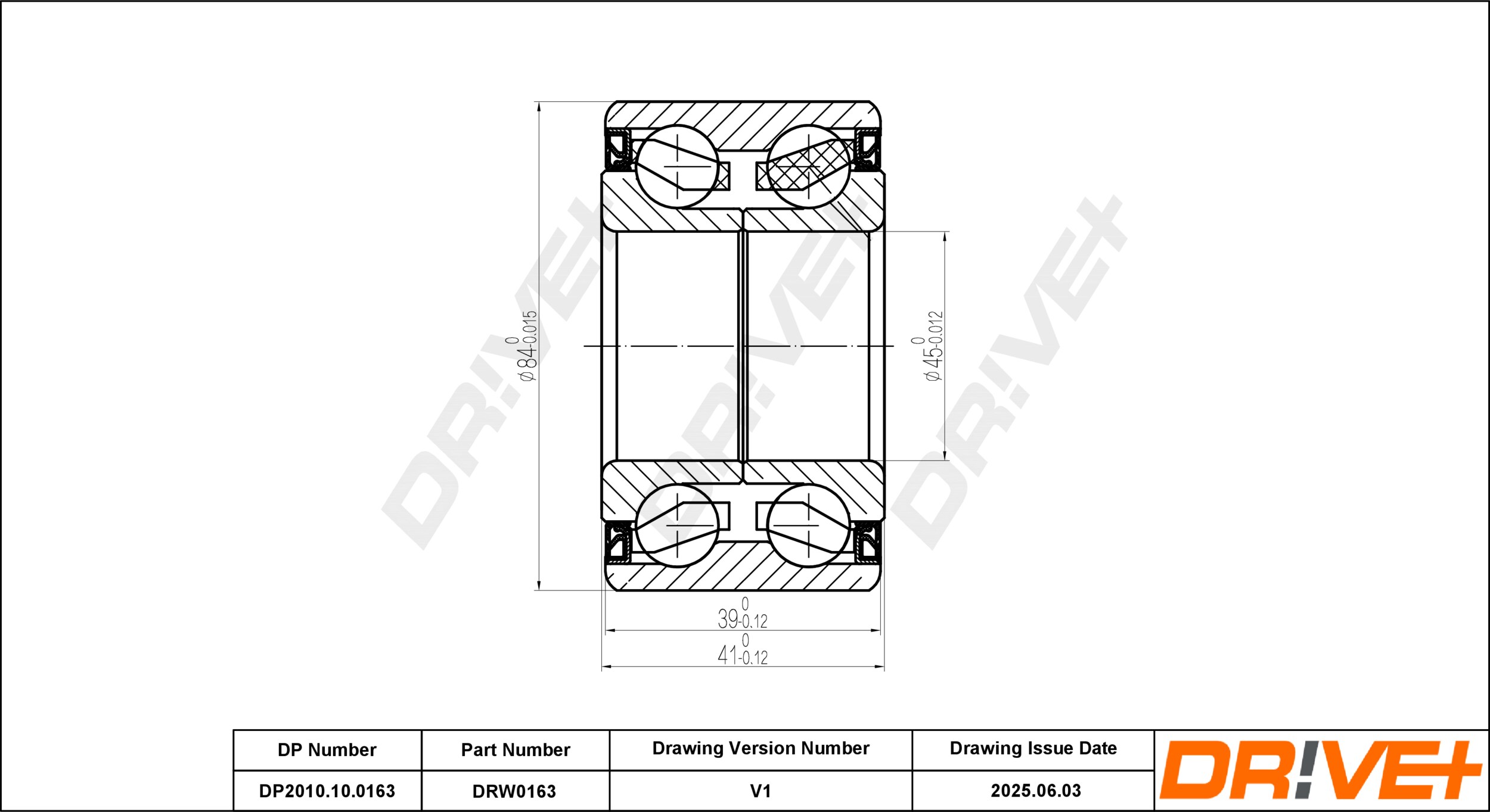 DR!VE+ Hjullejesæt dp2010100163 foraksel for HYUNDAI KIA (DYK) KIA
