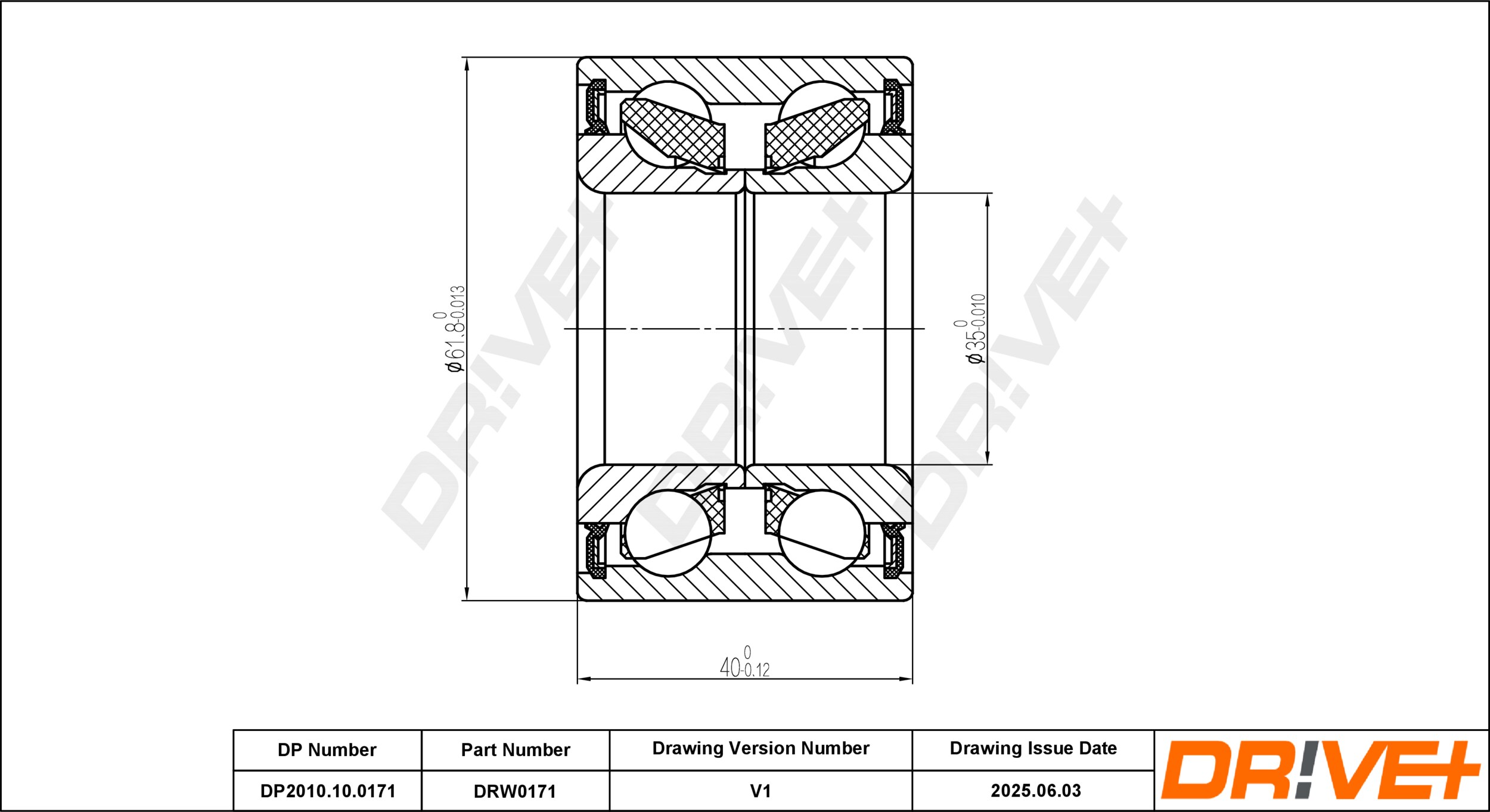 DR!VE+ Hjullejesæt dp2010100171 foraksel for VAUXHALL OPEL NISSAN SUZUKI