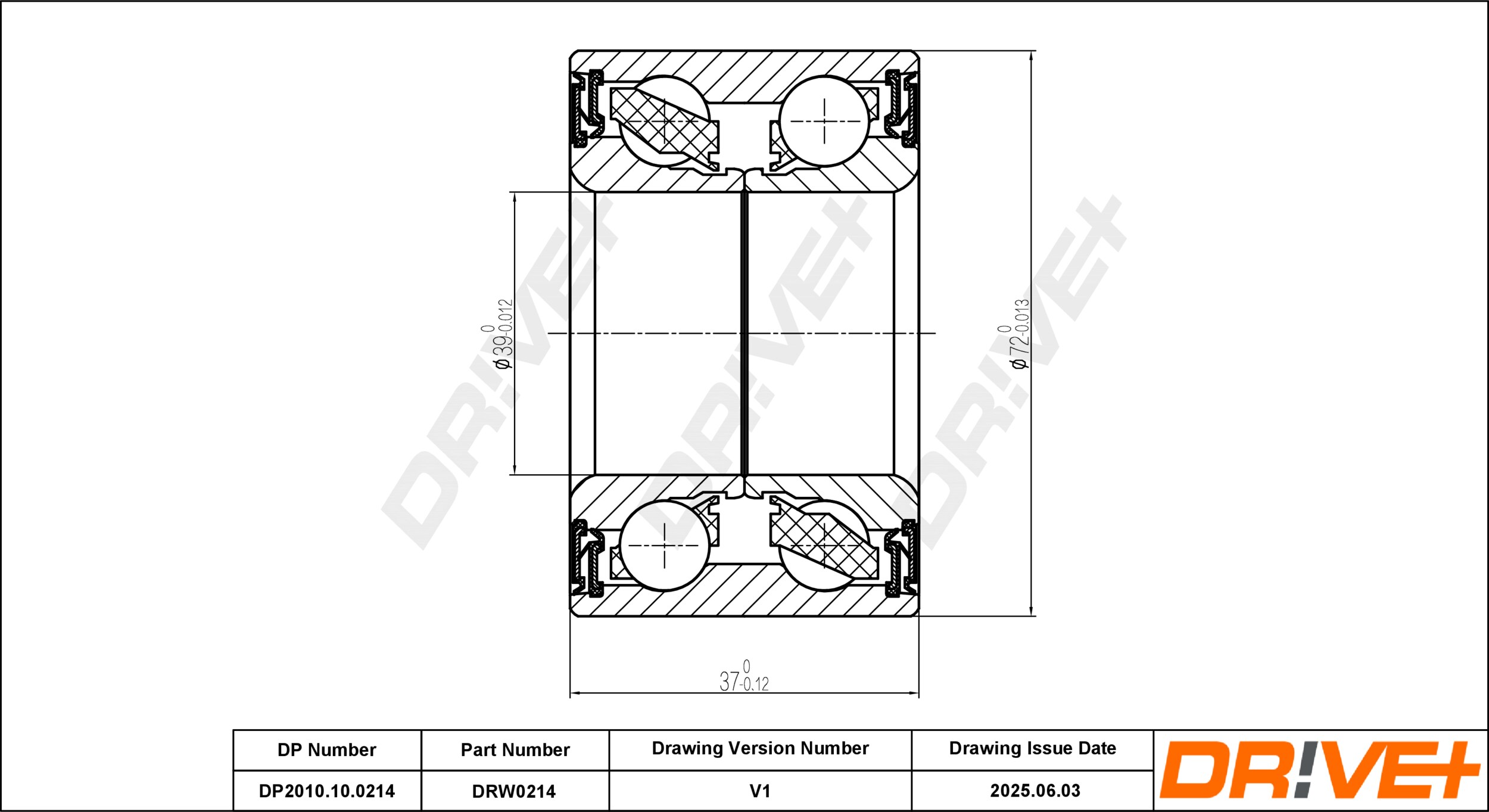 DR!VE+ Hjullejesæt dp2010100214 foraksel for OPEL HOLDEN GENERAL MOTORS DAEWOO