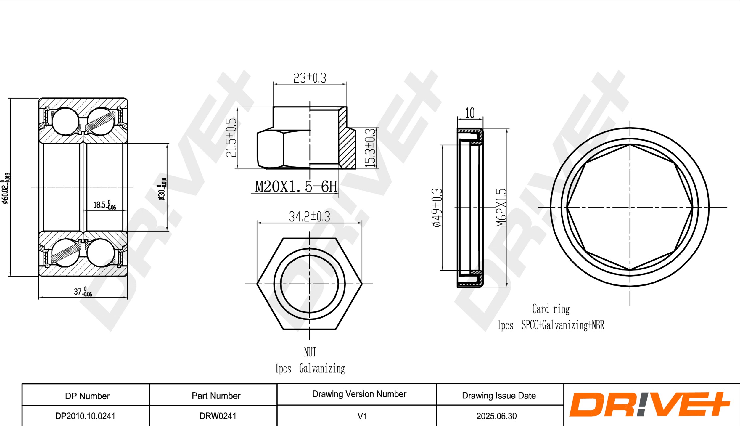 DR!VE+ Hjullejesæt dp2010100241 foraksel for VOLVO SEAT FIAT LANCIA LADA