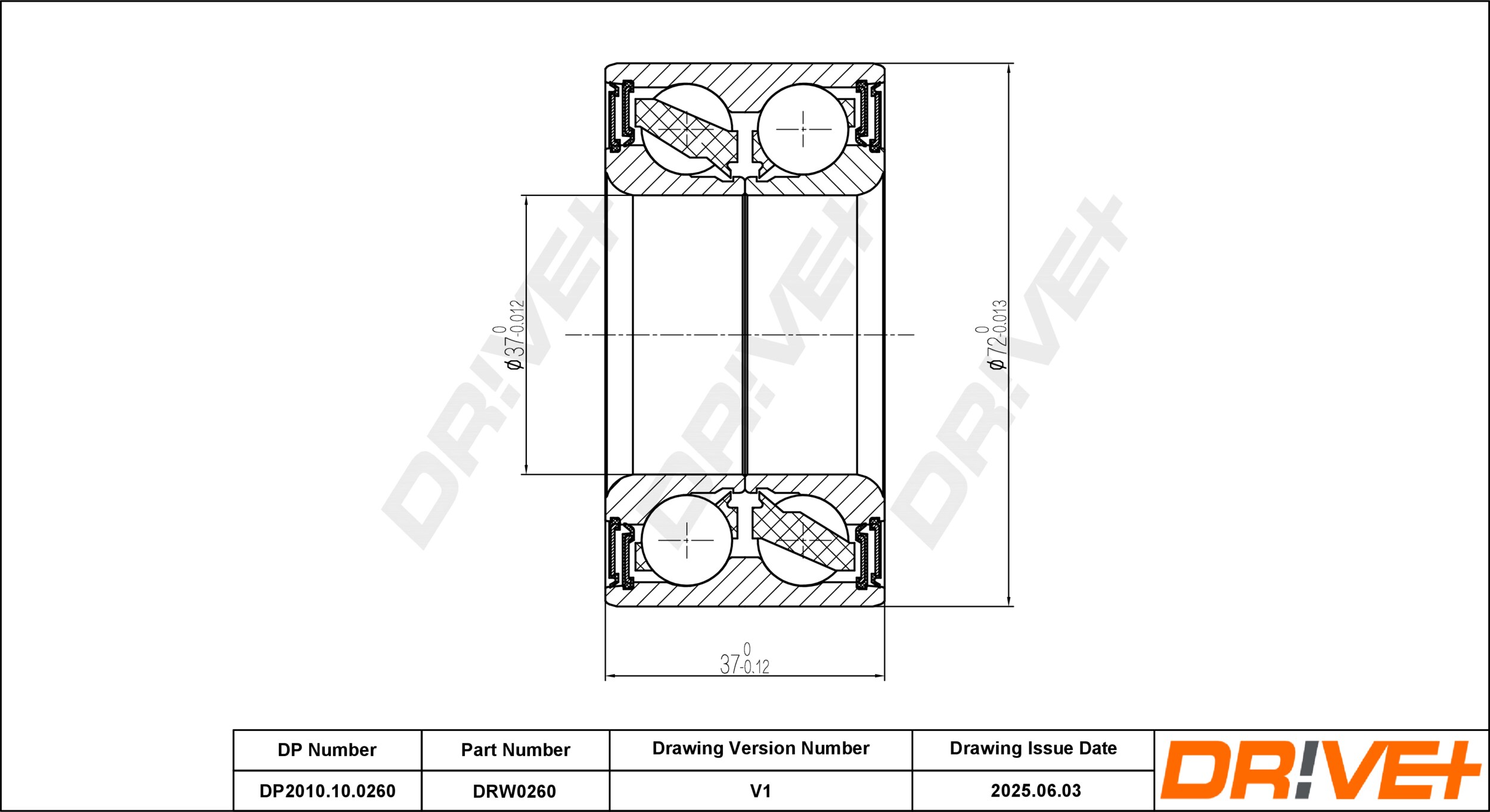 DR!VE+ Hjullejesæt dp2010100260 foraksel for FIAT LANCIA ALFA ROMEO NISSAN
