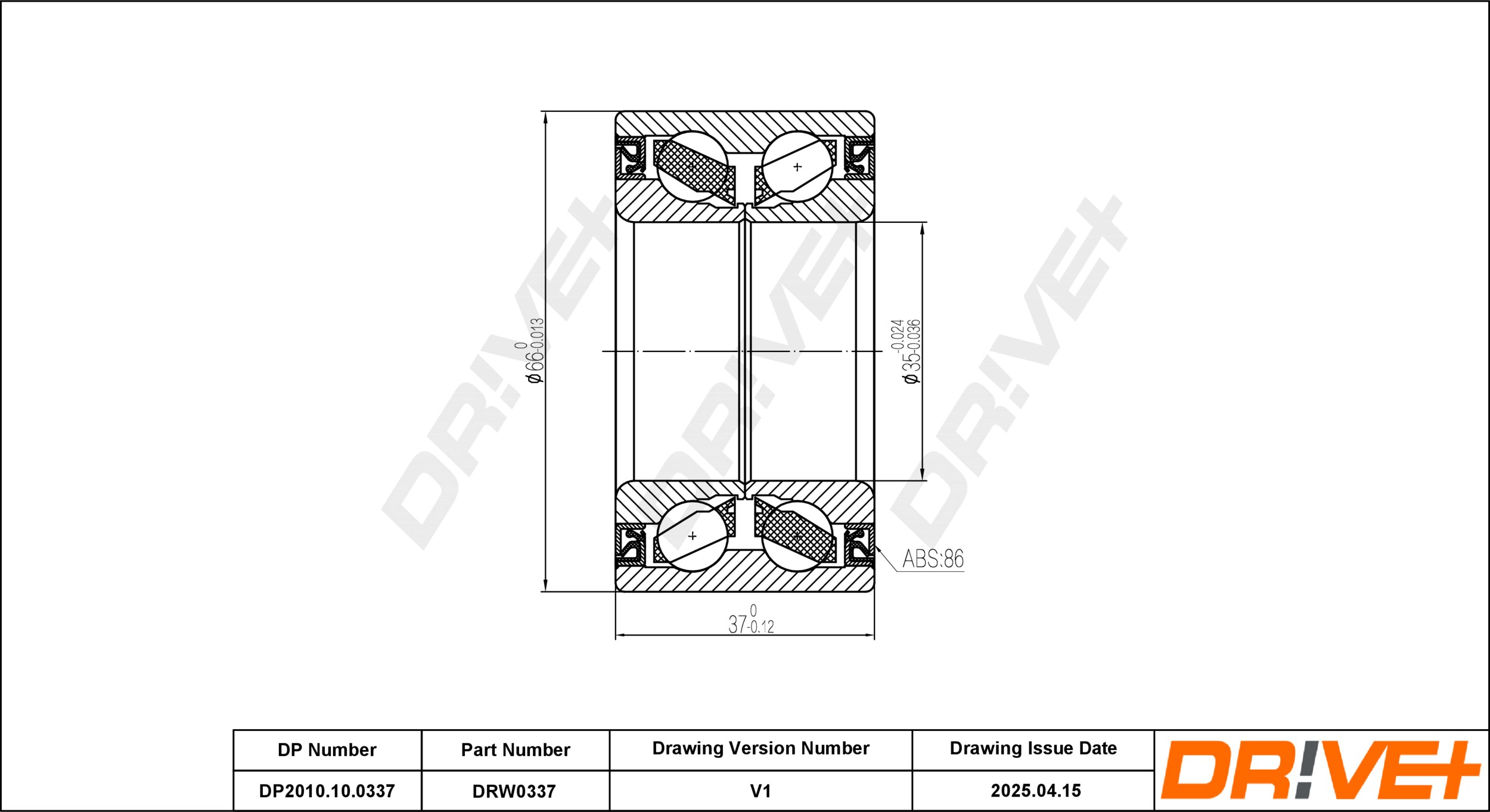 DR!VE+ Hjullejesæt dp2010100337 foraksel for VW