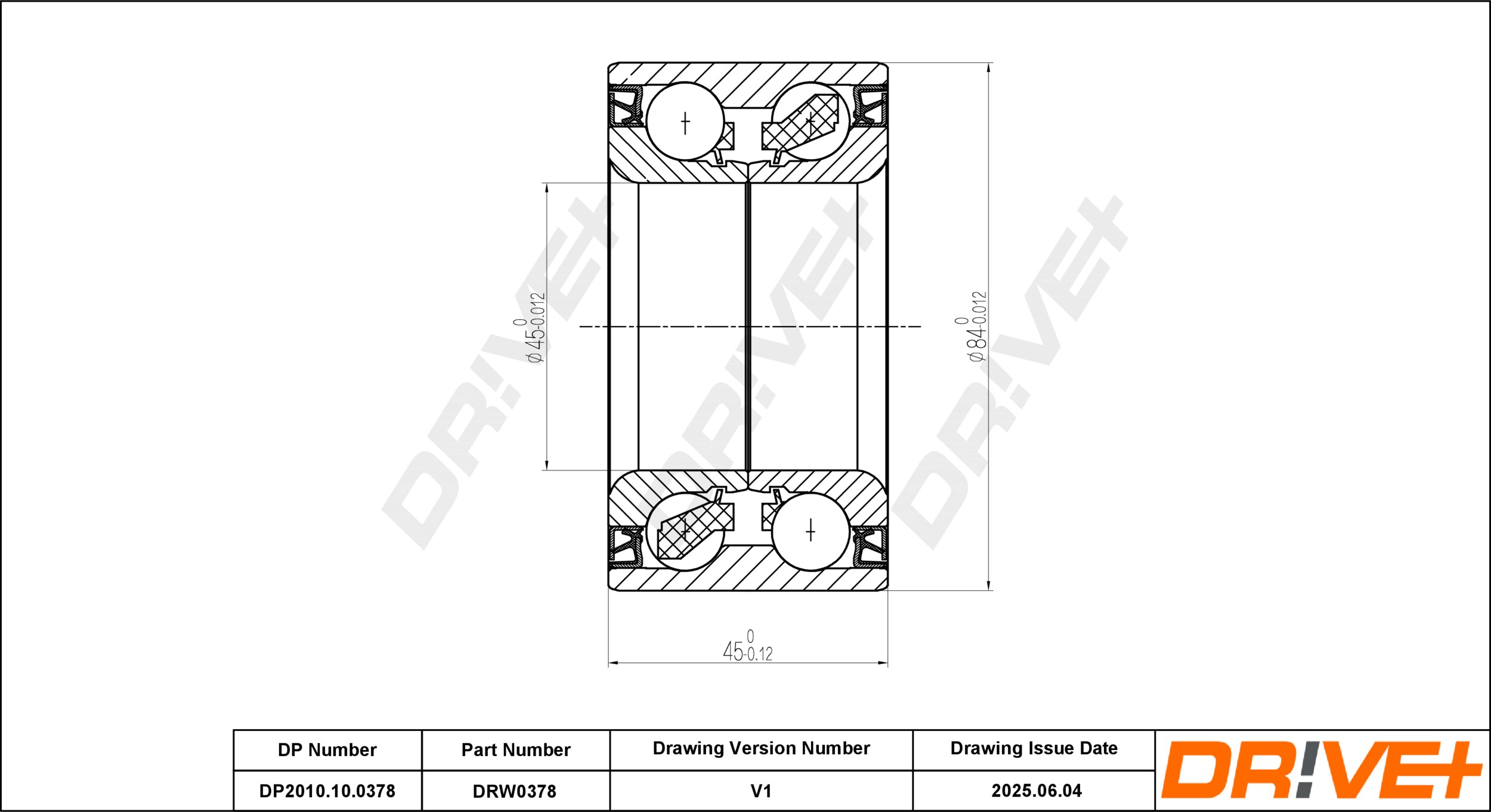 DR!VE+ Hjullejesæt dp2010100378 foraksel for TOYOTA (GAC) MAZDA TOYOTA LEXUS FORD (CHANGAN)