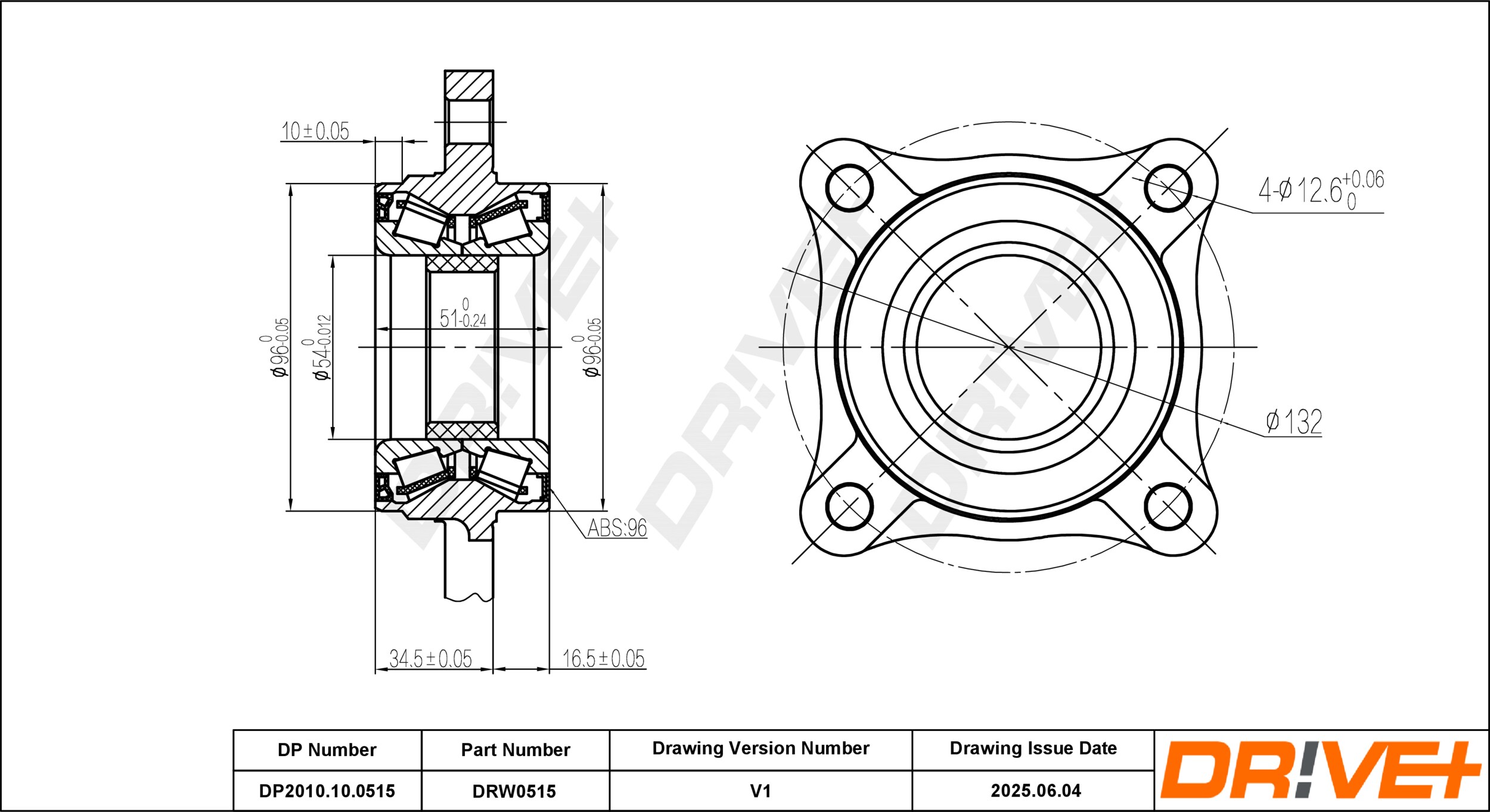 DR!VE+ Hjullejesæt dp2010100515 foraksel for TOYOTA LEXUS
