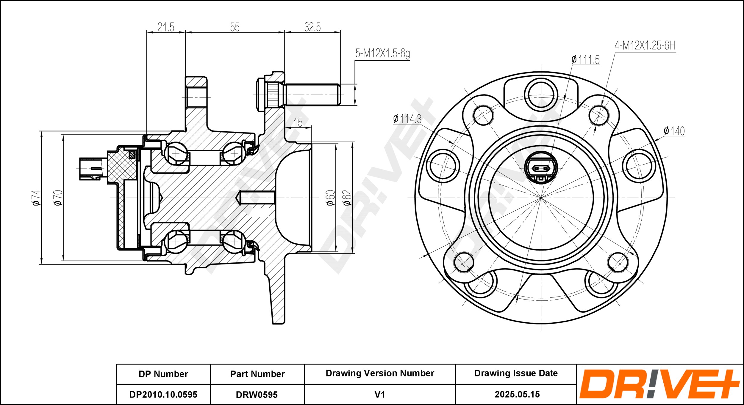 DR!VE+ Hjullejesæt dp2010100595 foraksel for TOYOTA (FAW) LEXUS