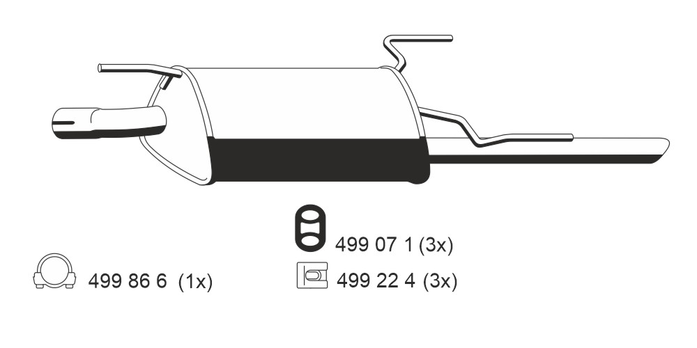 ERNST Bagerste lyddæmper 043014 for OPEL GENERAL MOTORS