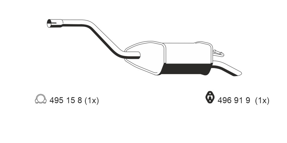 ERNST Bagerste lyddæmper 344180 for FORD