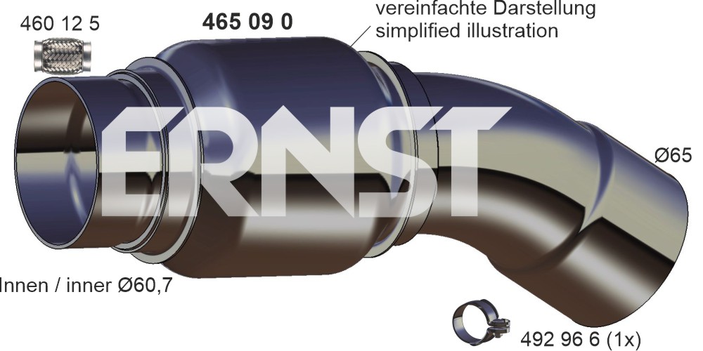 ERNST Reperationsrør, katalysator 465090 for BMW