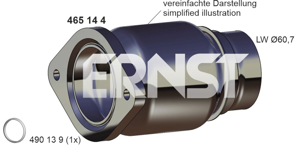ERNST Reperationsrør, katalysator 465144 for BMW