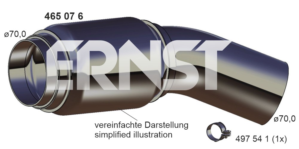 ERNST Reperationsrør, katalysator 465076 for BMW