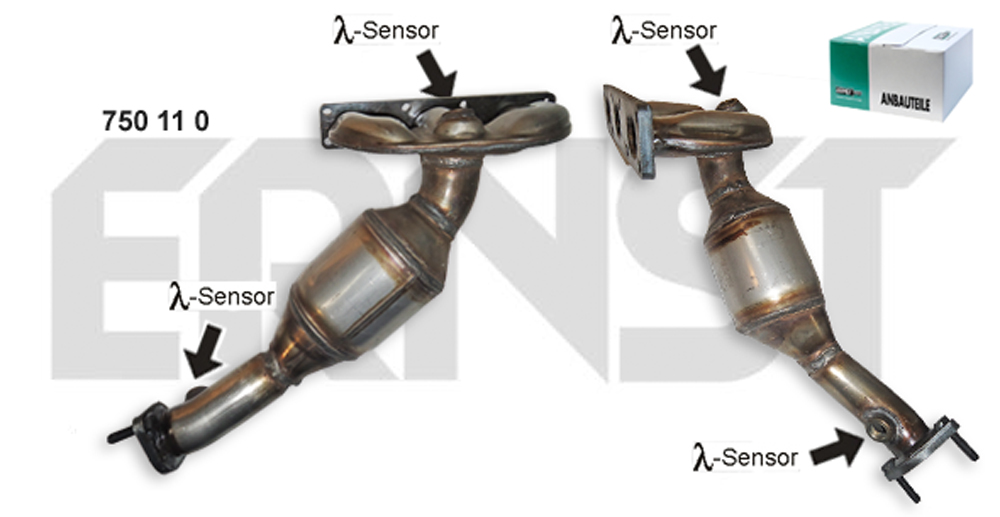 ERNST Katalysator 750110 til cylinder 4-6 for BMW