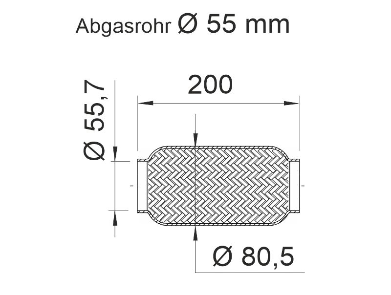 ERNST Fleksrør, udstødningssystem 460057